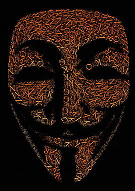 Anonymous Mask Made of Letters