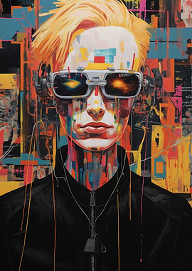 Cyberpunk Portrait with Futuristic Glasses