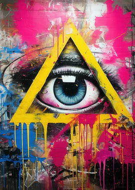Eye in Triangle Graffiti Art