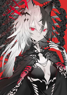 Anime Girl with Red Eyes