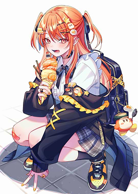 Anime Girl with Ice Cream