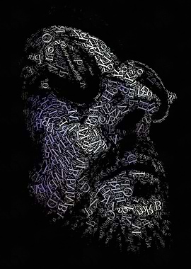 Abstract Portrait Made of Letters