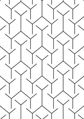 Abstract Geometric Black and White Pattern