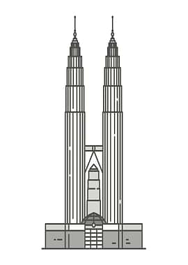 Petronas Towers Minimalist Illustration