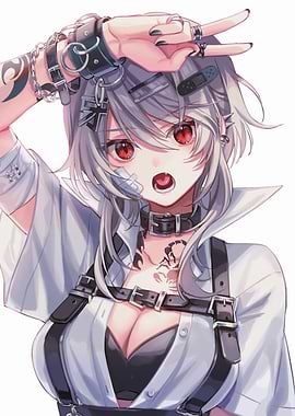 Anime Girl with Edgy Accessories