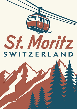 St. Moritz Switzerland Travel Poster