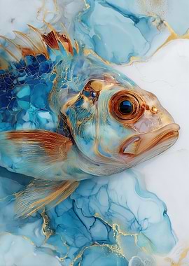 Abstract Marble Fish