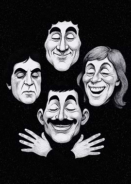 Black and White Faces Illustration