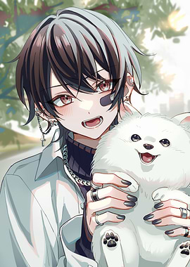 Anime Boy with Dog