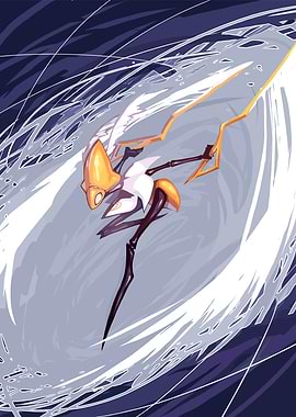 Abstract Character with Golden Accents