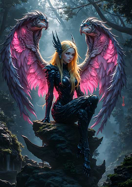 Winged Warrior in Forest