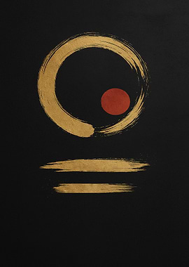 Enso Circle with Red Dot