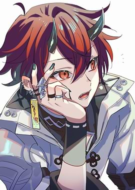 Anime Boy with Horns and Jewelry