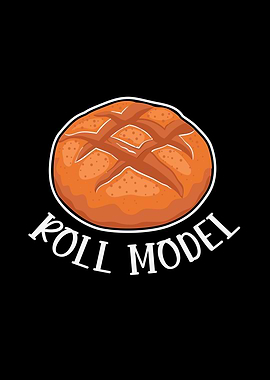 Roll Model Bread Pun Illustration