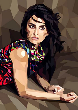 Geometric Portrait of penelope cruz