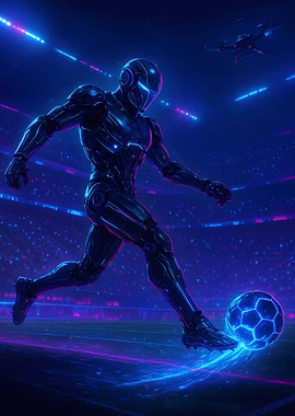 Futuristic Robot Soccer Player