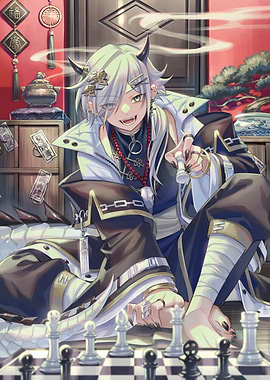 Anime Demon Playing Chess