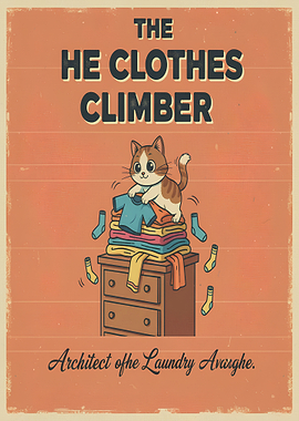The Clothes Climber Cat Poster