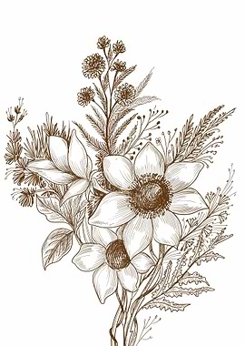 Floral Sketch Bouquet