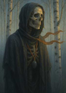 Ethereal Reaper Beneath the Birch Trees