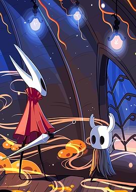 Hornet and The Knight from Hollow Knight