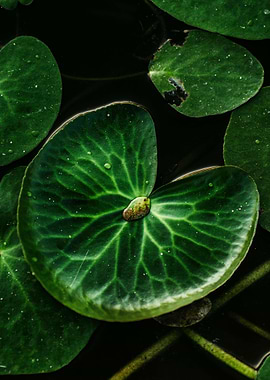 Lily Pads in Dark Water