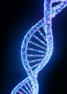 Blue DNA strand on
