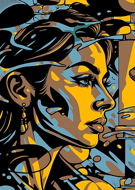 Pop Art Woman Profile