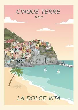 Cinque Terre Italy Travel Poster