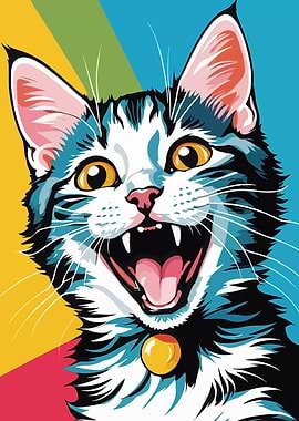 Pop Art Cat Portrait