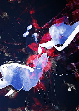 Abstract Night Sky with Blue and Red