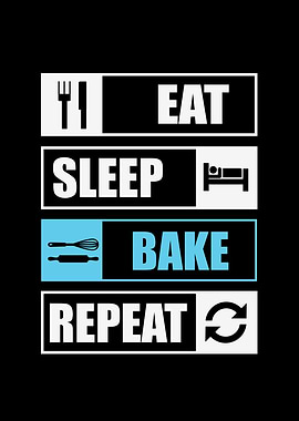 Eat Sleep Bake Repeat Graphic