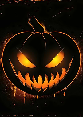 Halloween Pumpkin with Glowing Eyes