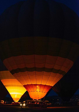 Hot Air Balloons at Night