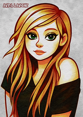 Avril Lavigne Cartoon Portrait