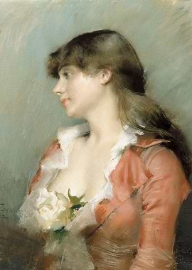 Portrait of a Young Woman with Rose