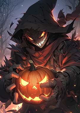 Halloween Scarecrow with Pumpkin