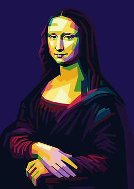 Colorful Mona Lisa Pop Art Portrait