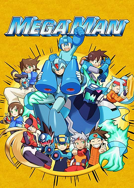 Mega Man Group Cartoon Illustration