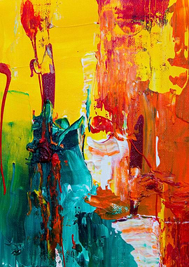 Abstract Painting with Vibrant Colors