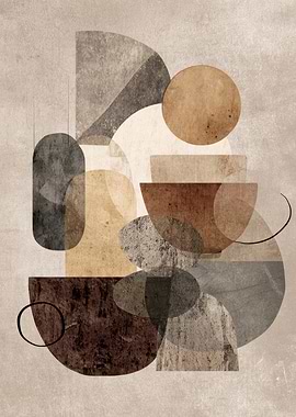 Abstract Geometric Shapes in Earth Tones