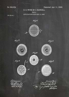 1899 Golf Ball Patent Drawing