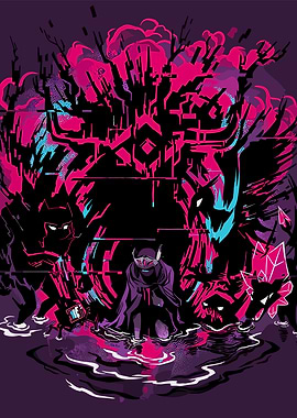 Abstract Dark Fantasy Character in Water