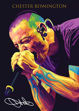 Chester Bennington Colorful Portrait