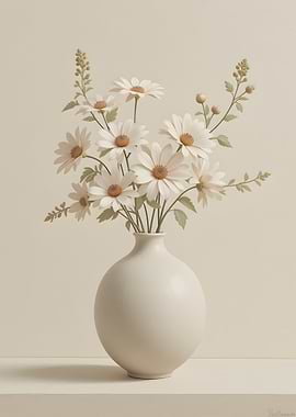 Daisies in a Vase Still Life