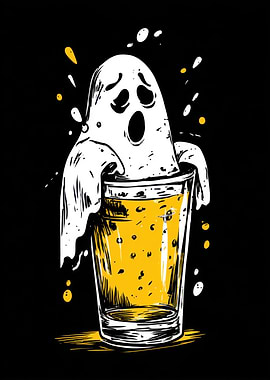 Boozy Ghost in Beer Glass