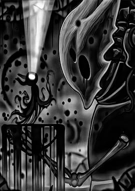 Monochrome Fantasy Creature Encounter