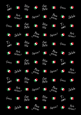 Italian Phrases and Italian Flag Pattern