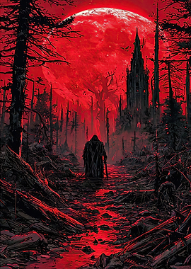 Red Moon Forest Grim Reaper