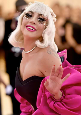 Lady Gaga Portrait with Dramatic Makeup